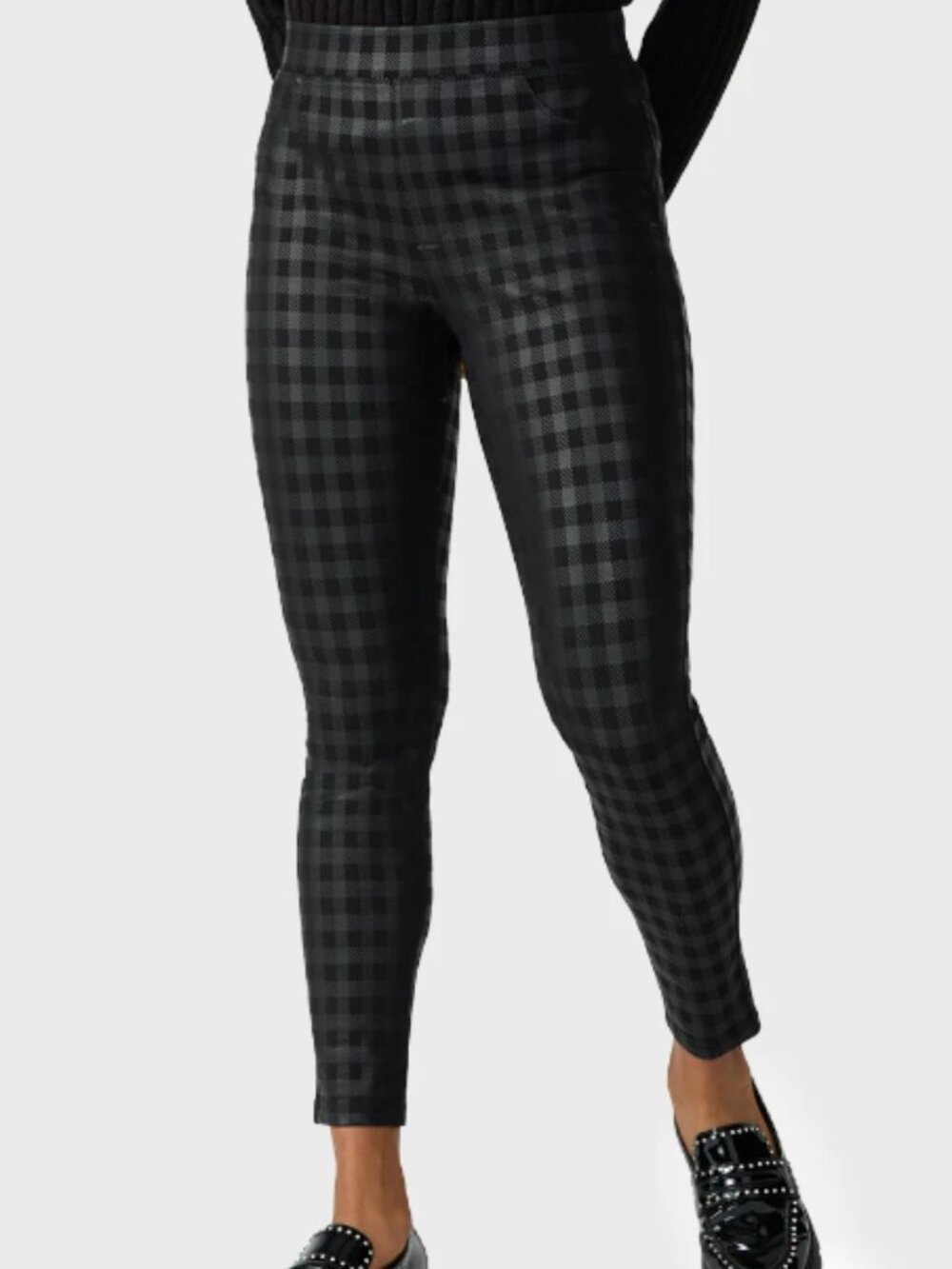 Sanctuary Runway Legging in Black Coated Plaid - NWT - Size XL